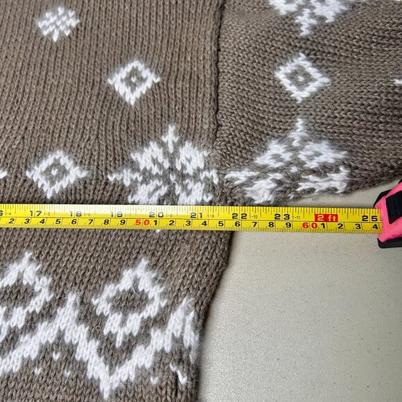 Express Handknitted International Vintage Tan and White Cotton Angora Sweater XS - Picture 9 of 11